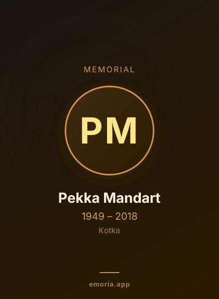 Memorial portrait of Pekka Mandart
