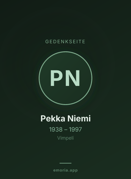 Gedenkportrait von Pekka Niemi