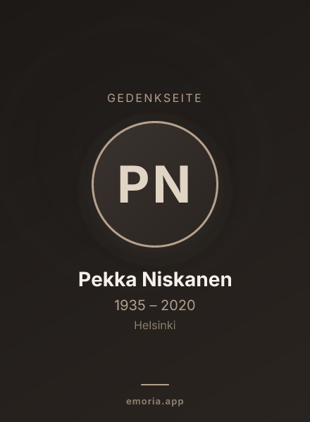Gedenkportrait von Pekka Niskanen