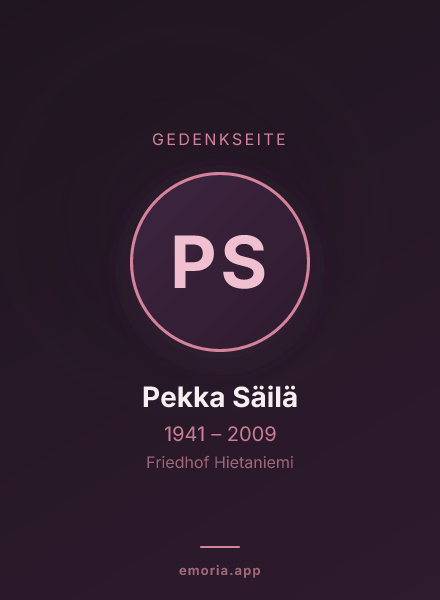 Gedenkportrait von Pekka Säilä