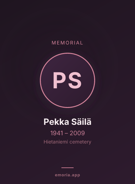 Memorial portrait of Pekka Säilä