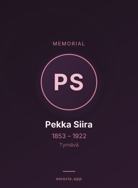 Memorial portrait of Pekka Siira