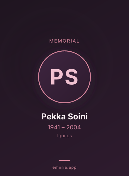 Memorial portrait of Pekka Soini