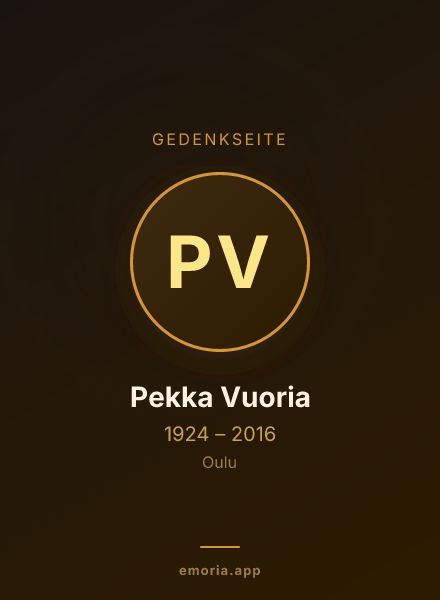 Gedenkportrait von Pekka Vuoria