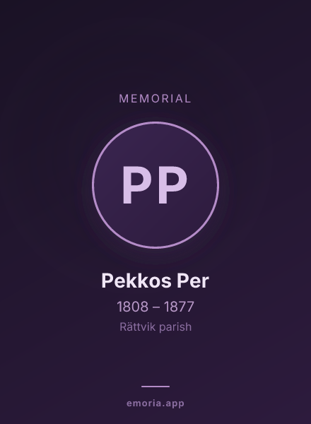 Memorial portrait of Pekkos Per