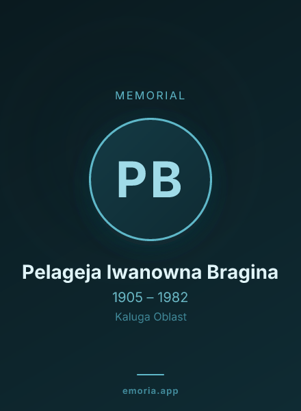 Memorial portrait of Pelageja Iwanowna Bragina