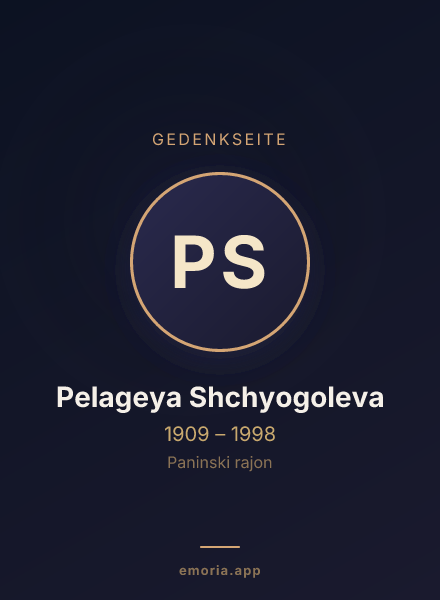 Gedenkportrait von Pelageya Shchyogoleva