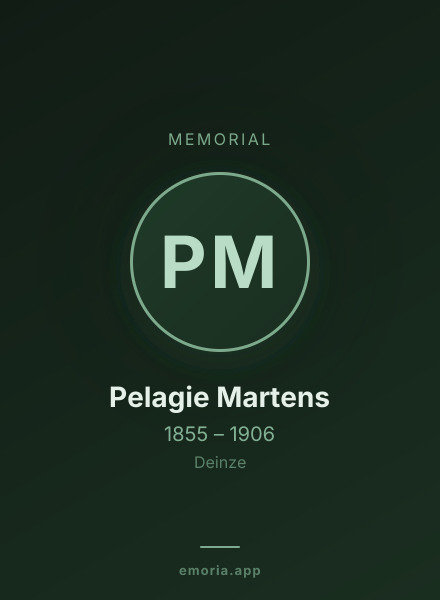Memorial portrait of Pelagie Martens