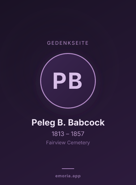 Gedenkportrait von Peleg B. Babcock
