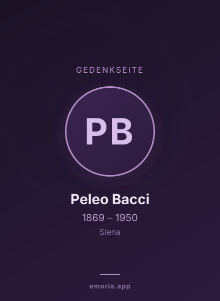 Gedenkportrait von Peleo Bacci