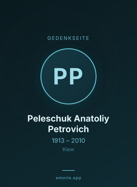 Gedenkportrait von Peleschuk Anatoliy Petrovich
