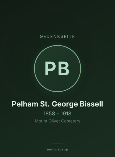 Gedenkportrait von Pelham St. George Bissell