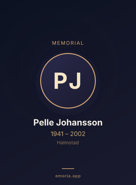 Memorial portrait of Pelle Johansson
