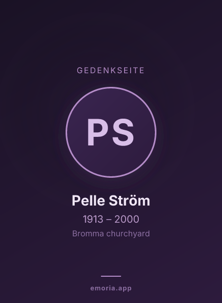 Gedenkportrait von Pelle Ström