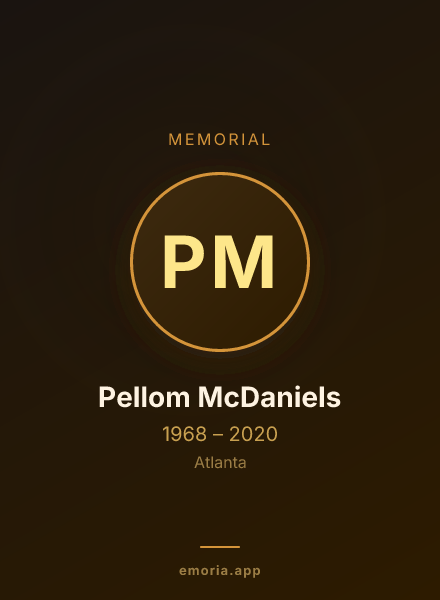 Memorial portrait of Pellom McDaniels