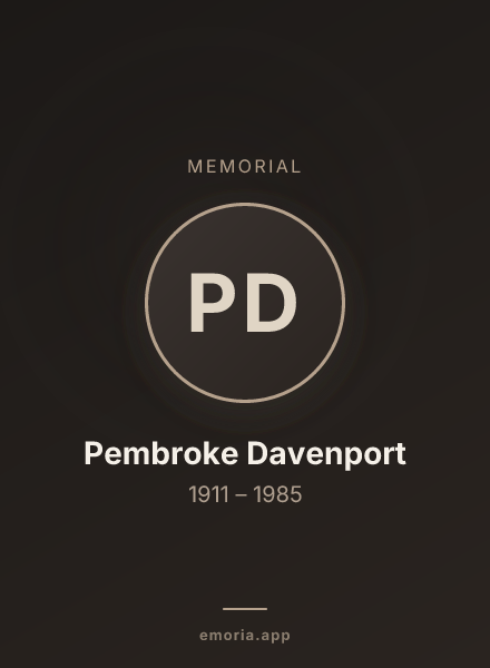 Memorial portrait of Pembroke Davenport