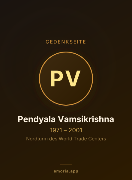 Gedenkportrait von Pendyala Vamsikrishna
