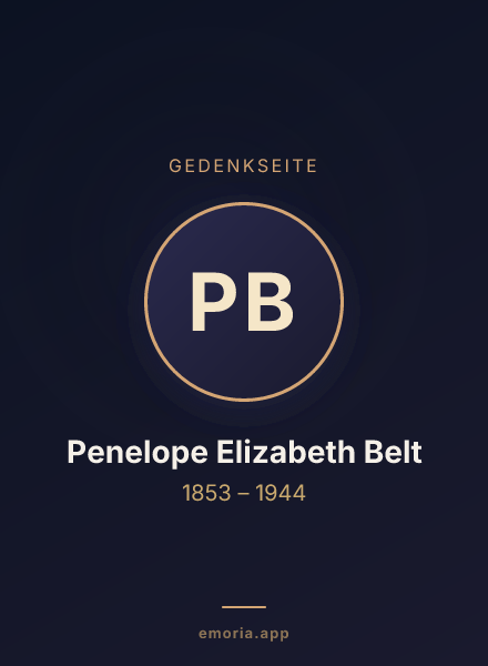Gedenkportrait von Penelope Elizabeth Belt