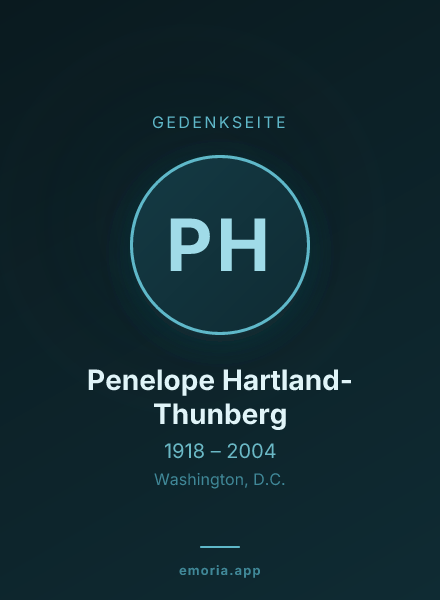 Gedenkportrait von Penelope Hartland-Thunberg