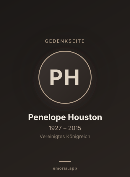 Gedenkportrait von Penelope Houston