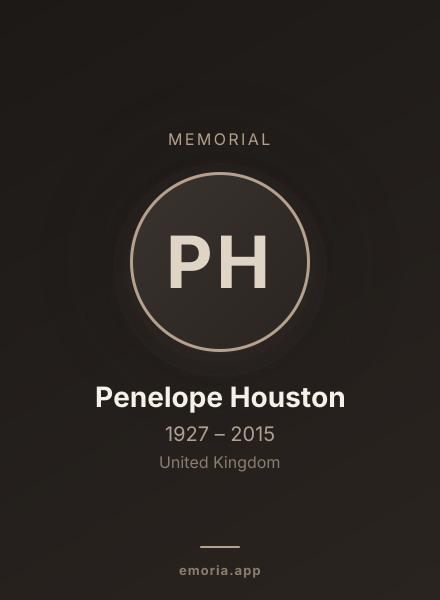 Memorial portrait of Penelope Houston