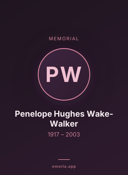 Memorial portrait of Penelope Hughes Wake-Walker