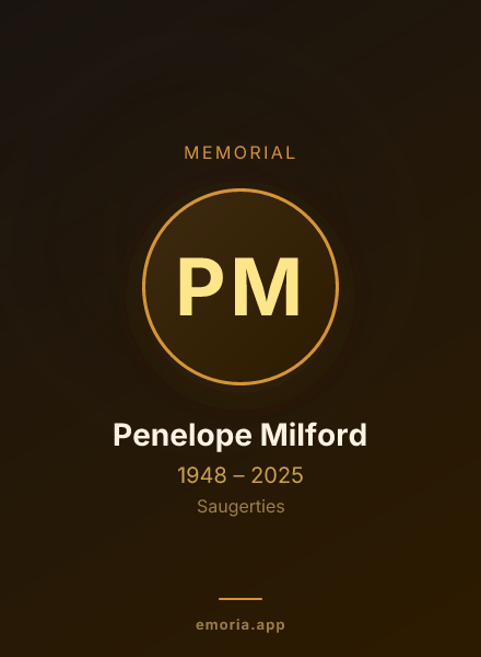 Memorial portrait of Penelope Milford