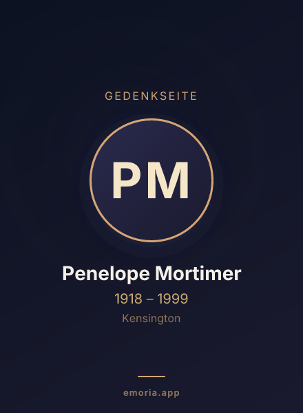 Gedenkportrait von Penelope Mortimer