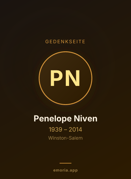 Gedenkportrait von Penelope Niven
