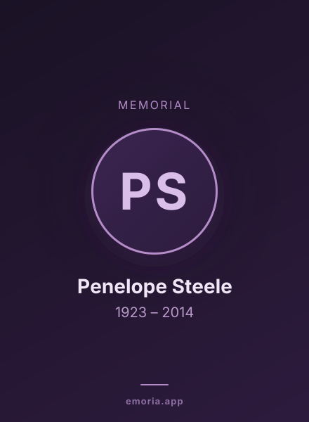 Memorial portrait of Penelope Steele