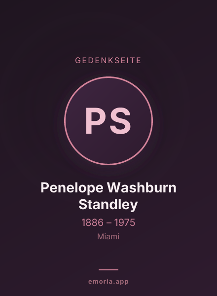 Gedenkportrait von Penelope Washburn Standley