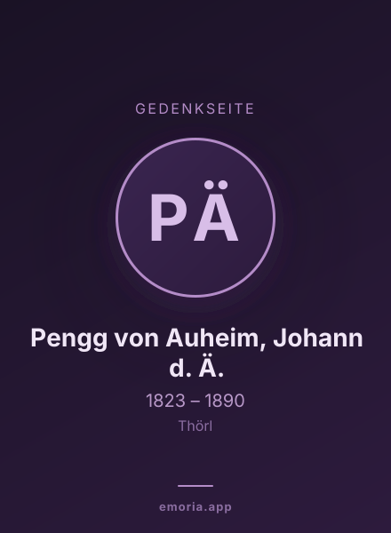 Gedenkportrait von Pengg von Auheim, Johann d. Ä.