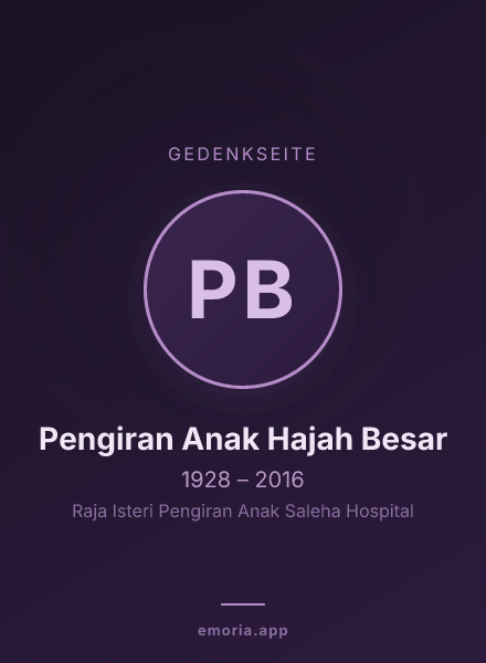 Gedenkportrait von Pengiran Anak Hajah Besar
