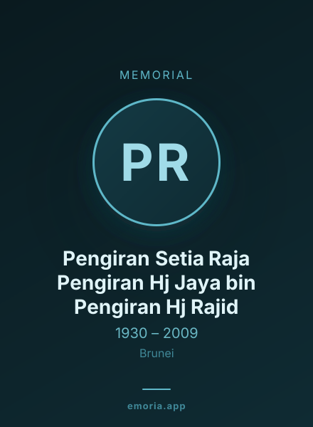 Memorial portrait of Pengiran Setia Raja Pengiran Hj Jaya bin Pengiran Hj Rajid