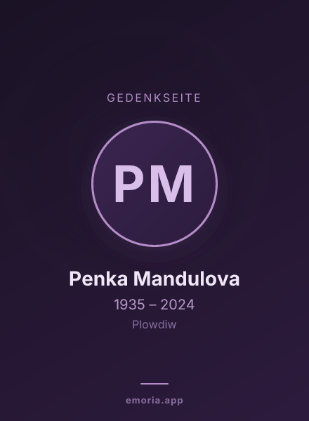 Gedenkportrait von Penka Mandulova