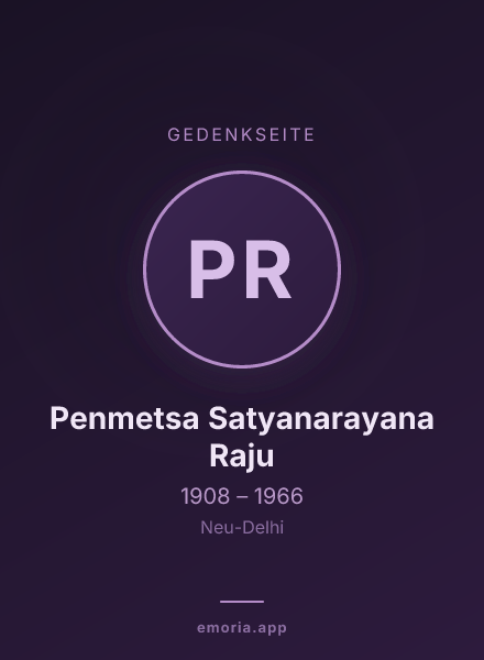 Gedenkportrait von Penmetsa Satyanarayana Raju