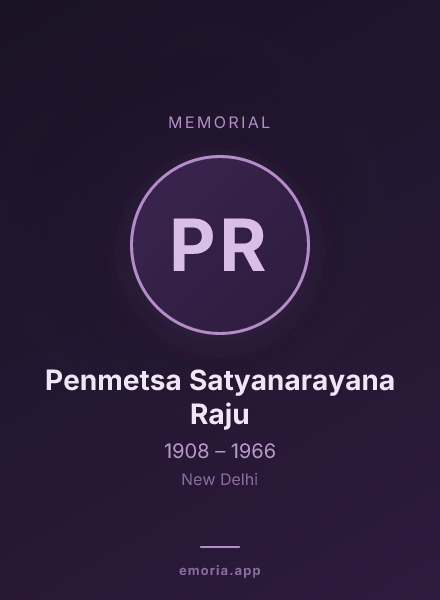 Memorial portrait of Penmetsa Satyanarayana Raju