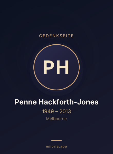 Gedenkportrait von Penne Hackforth-Jones