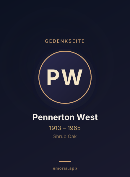 Gedenkportrait von Pennerton West