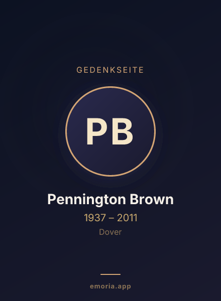 Gedenkportrait von Pennington Brown