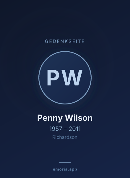 Gedenkportrait von Penny Wilson