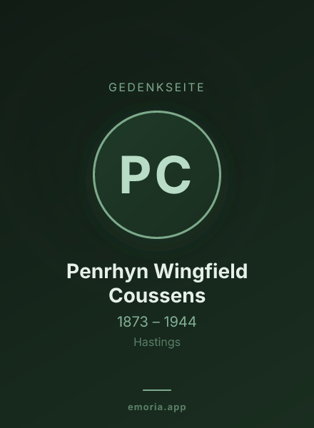 Gedenkportrait von Penrhyn Wingfield Coussens