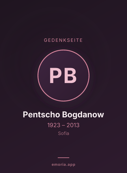Gedenkportrait von Pentscho Bogdanow