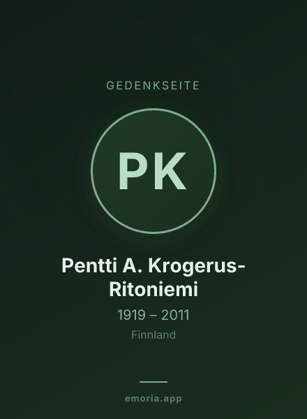 Gedenkportrait von Pentti A. Krogerus-Ritoniemi