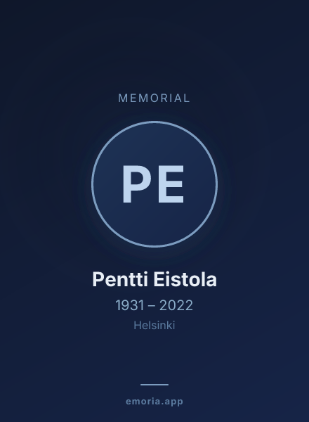 Memorial portrait of Pentti Eistola