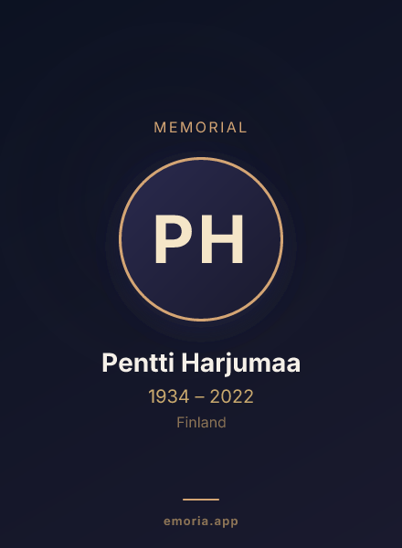 Memorial portrait of Pentti Harjumaa