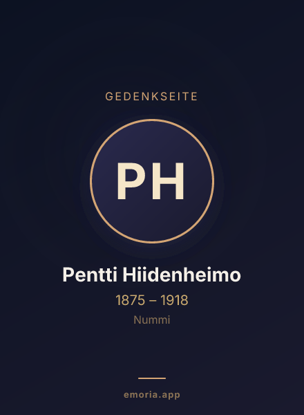 Gedenkportrait von Pentti Hiidenheimo