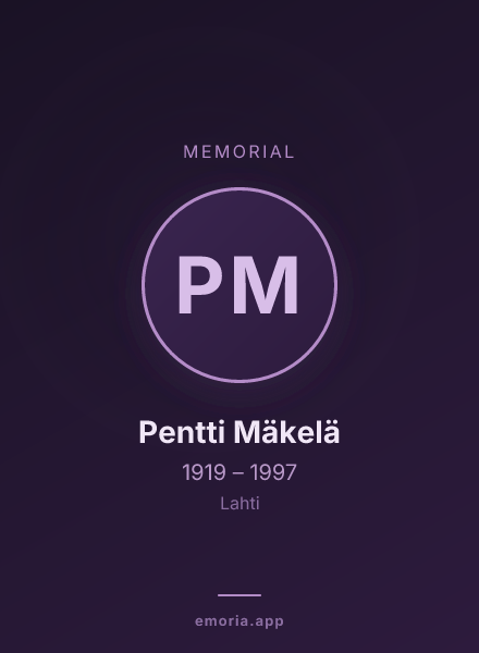 Memorial portrait of Pentti Mäkelä