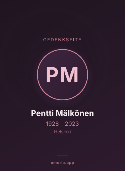 Gedenkportrait von Pentti Mälkönen
