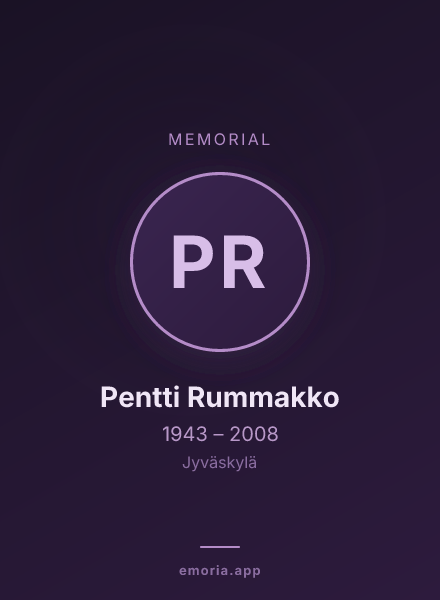 Memorial portrait of Pentti Rummakko